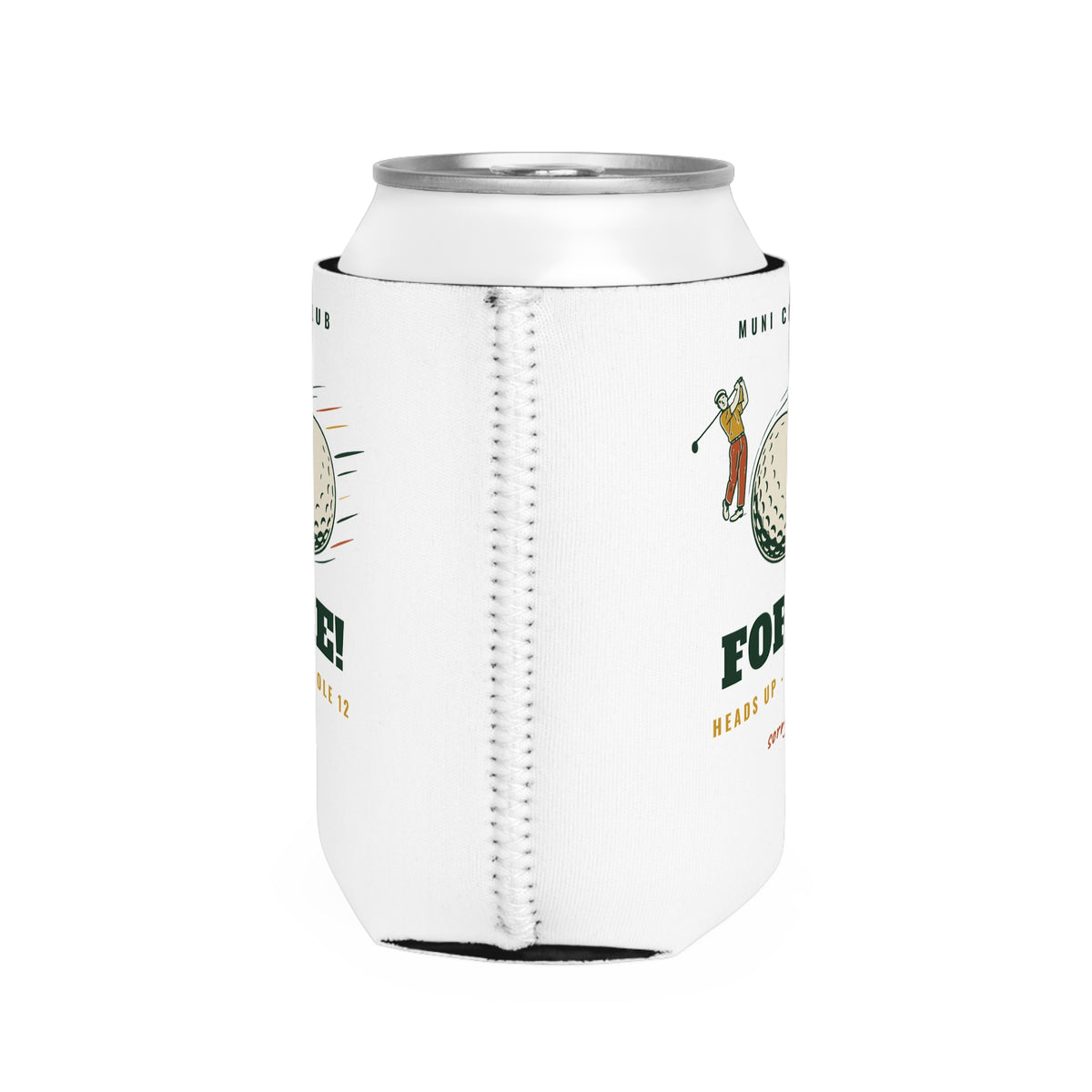 Fore! Can Cooler in White, right side view
