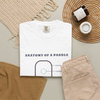 Anatomy of a Paddle Tee in White, flat lay
