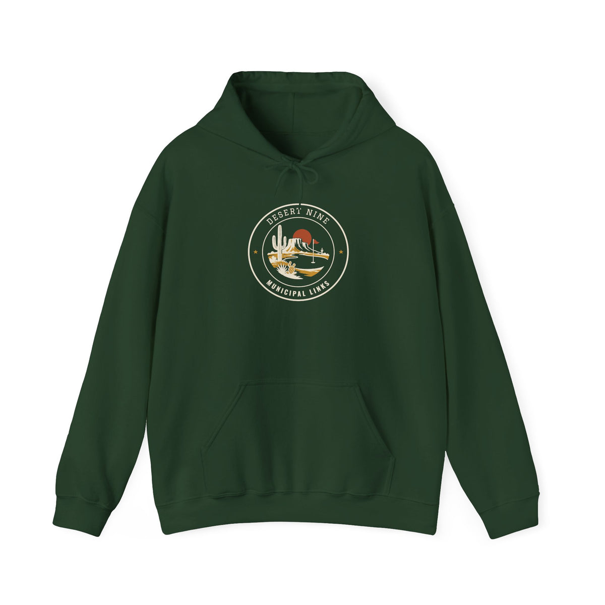 Desert Nine Hoodie in Forest Green, front view