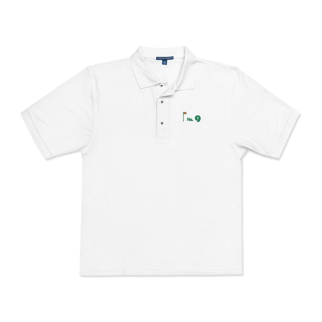 No. 9 Polo in White, front view