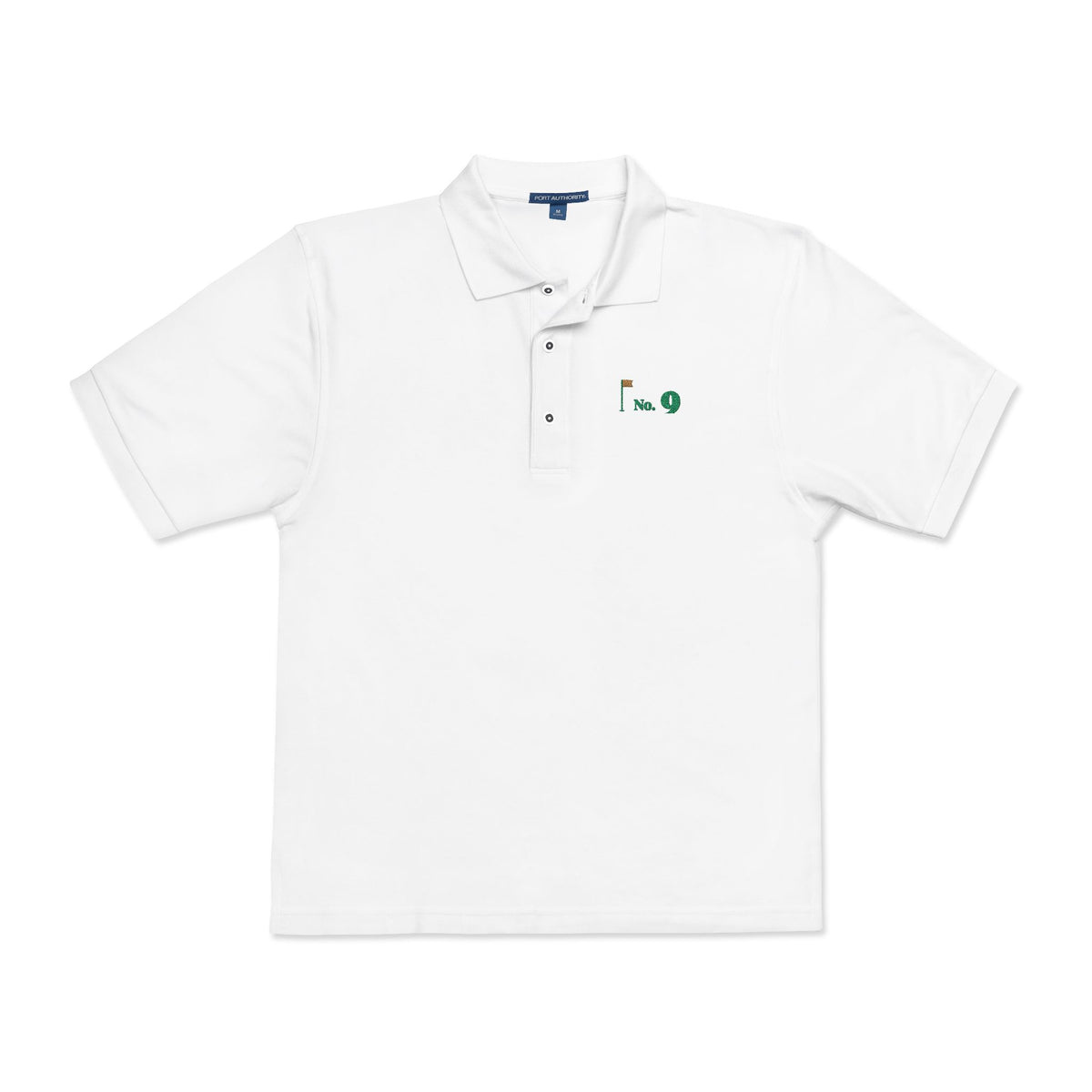 No. 9 Polo in White, front view