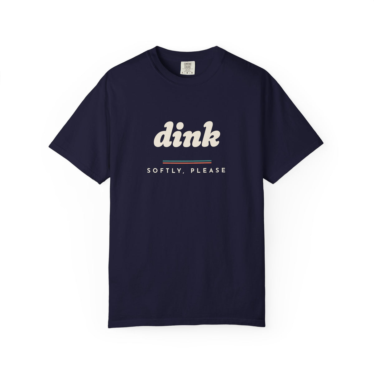 Dink Tee in True Navy, front view