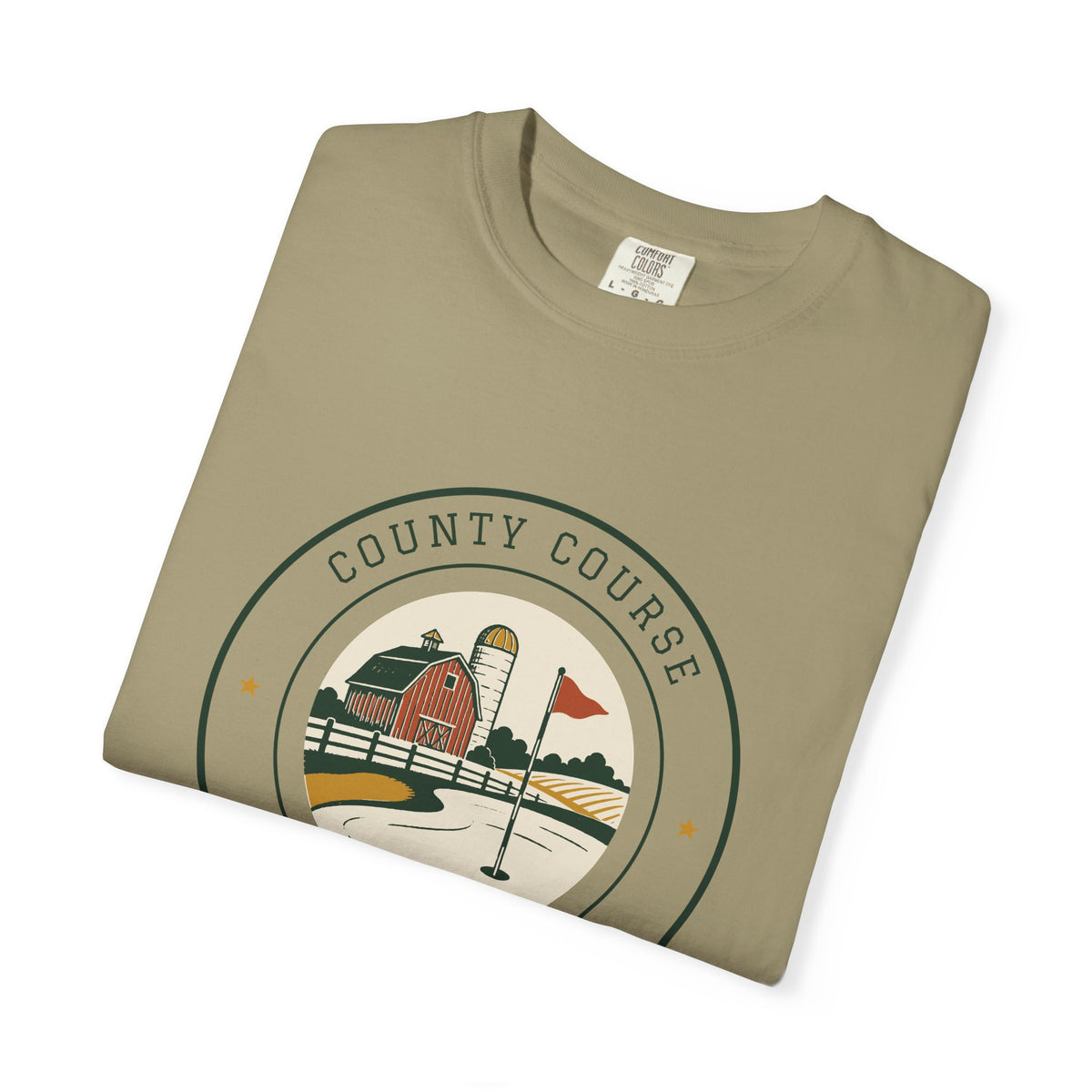 County Course Tee in Khaki, folded