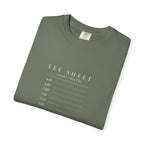 Tee Sheet Tee in Moss, folded
