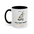 Pull Cart Society Mug in Black, left side