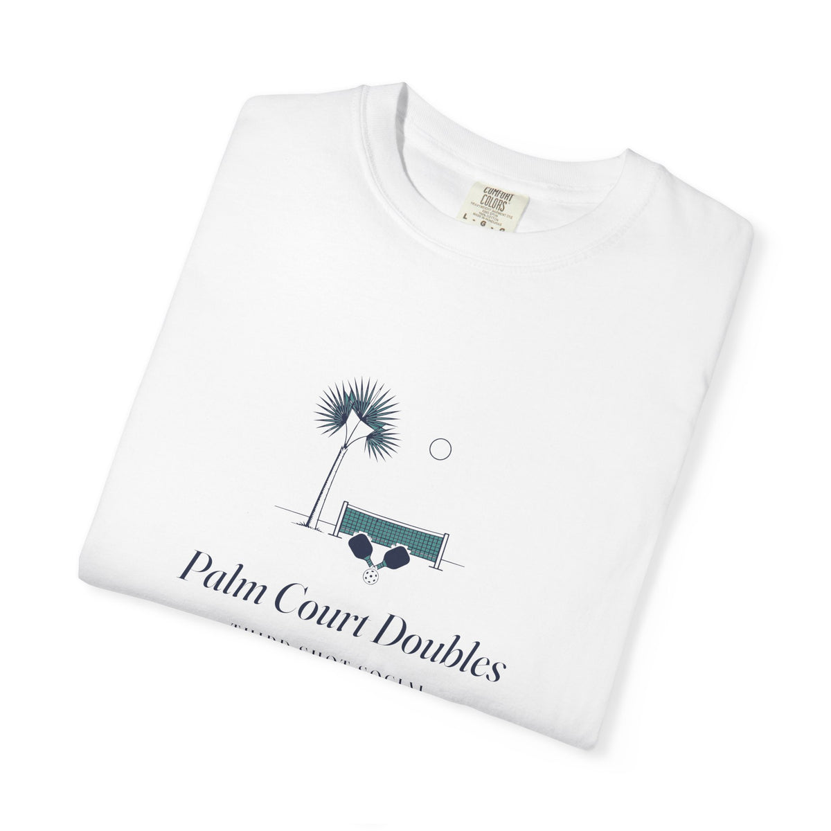 Palm Court Tee in White, folded