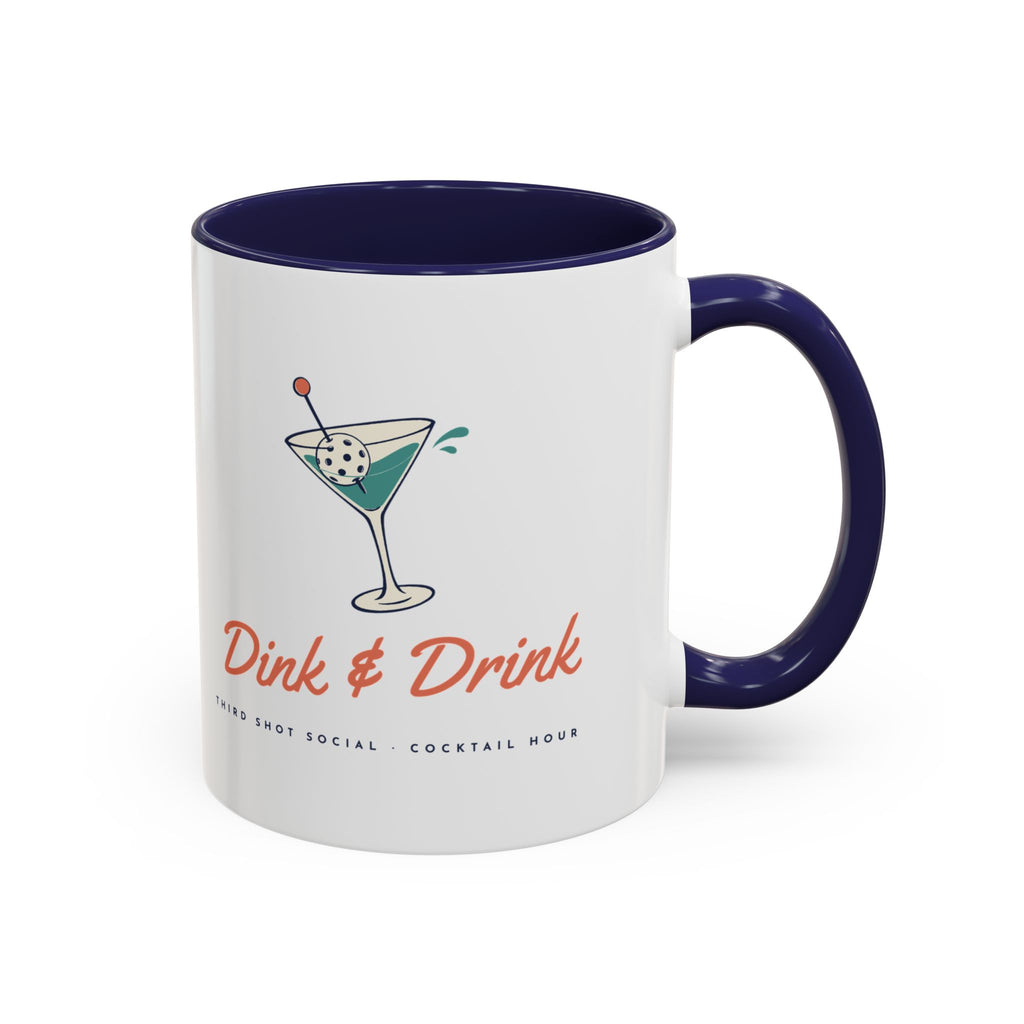 Dink & Drink Mug in Navy, design, handle right