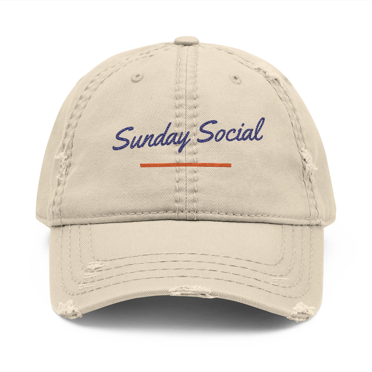 Sunday Social Dad Hat in Khaki, front view