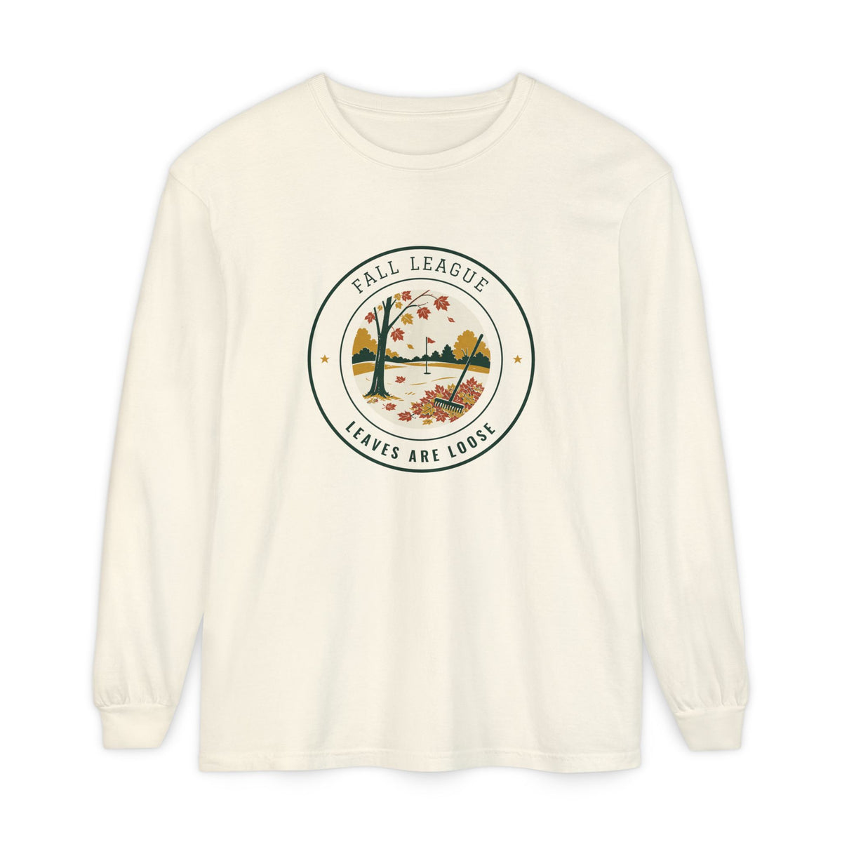 Fall League Long Sleeve Tee in Ivory, front view