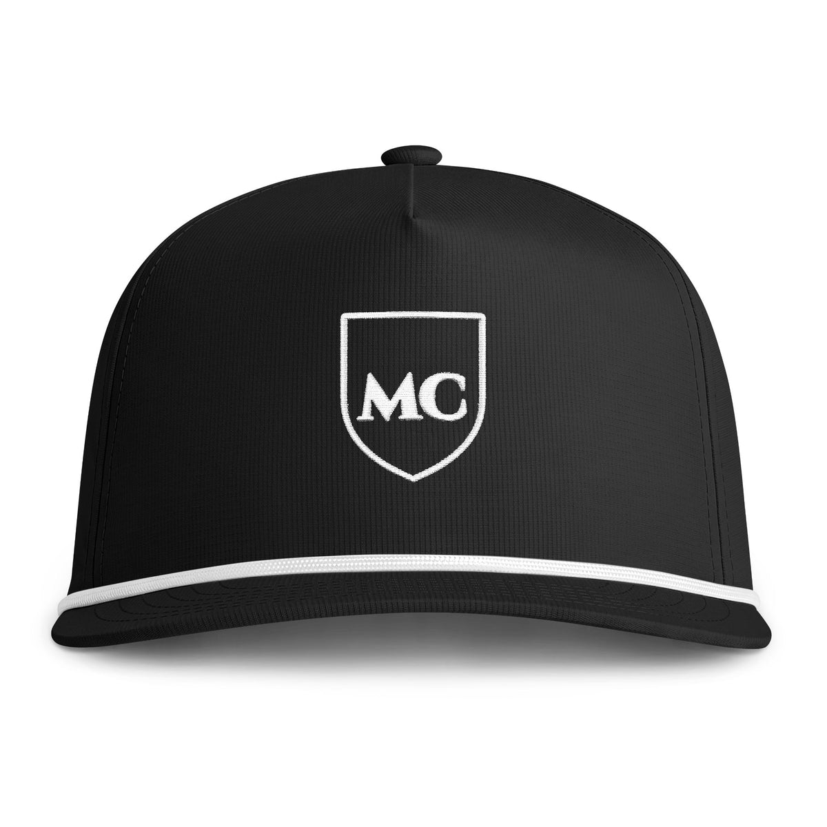 MC Shield Rope Cap in Black, front view