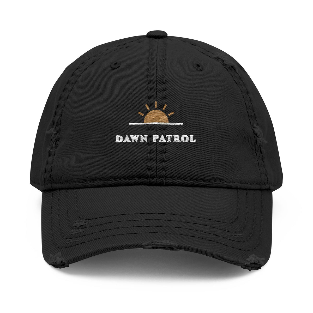 Dawn Patrol Dad Hat in Black, front view