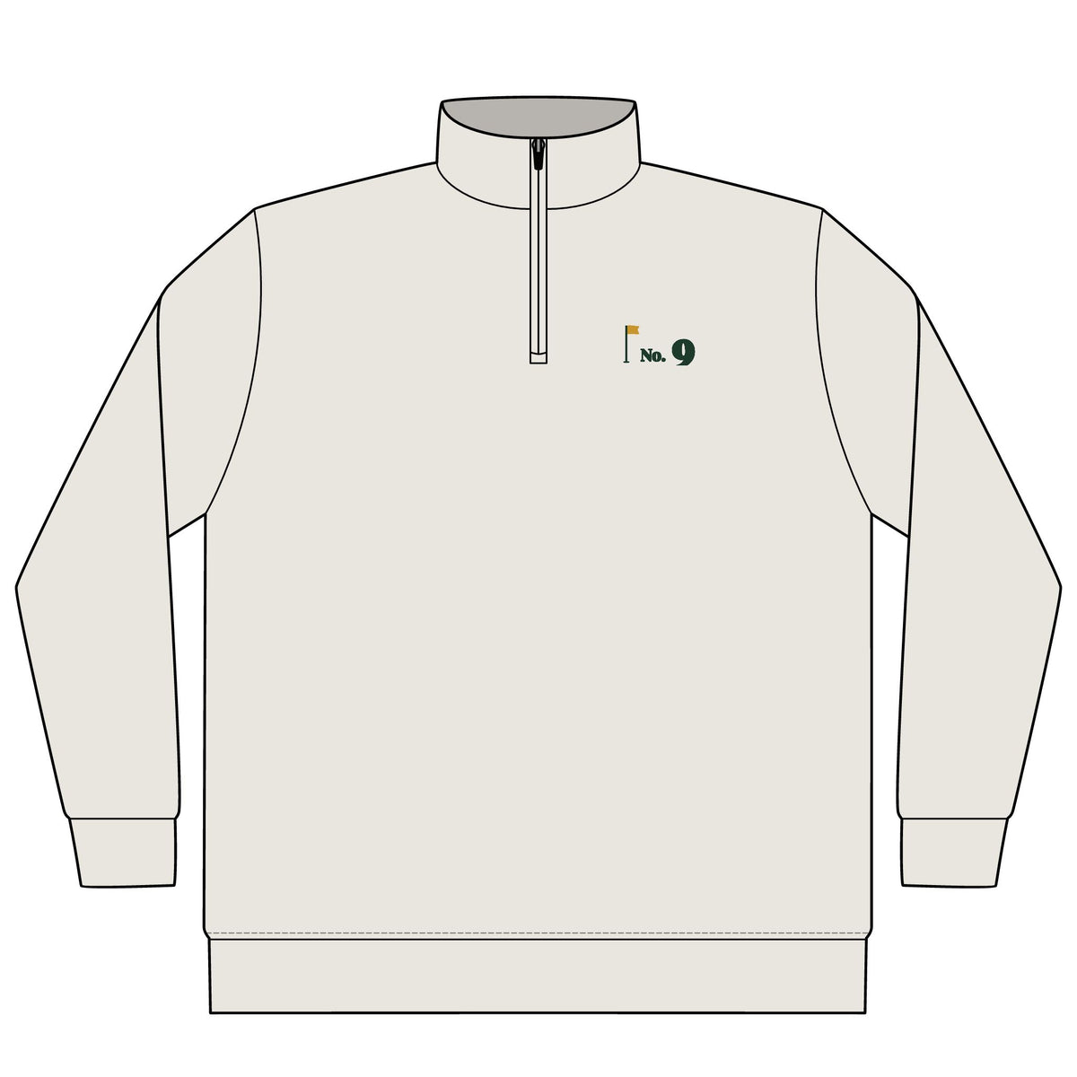 No. 9 Quarter-Zip in Bone, front view