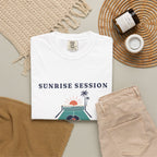 Sunrise Session Tee in White, flat lay