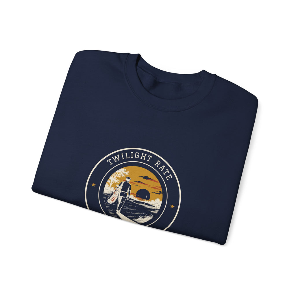 Twilight Rate Crewneck in Navy, folded