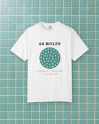 40 Holes Tee in White, styled