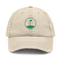 Flag on the Green Dad Hat in Khaki, front view