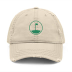 Flag on the Green Dad Hat in Khaki, front view