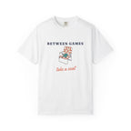 Between Games Tee in White, front view