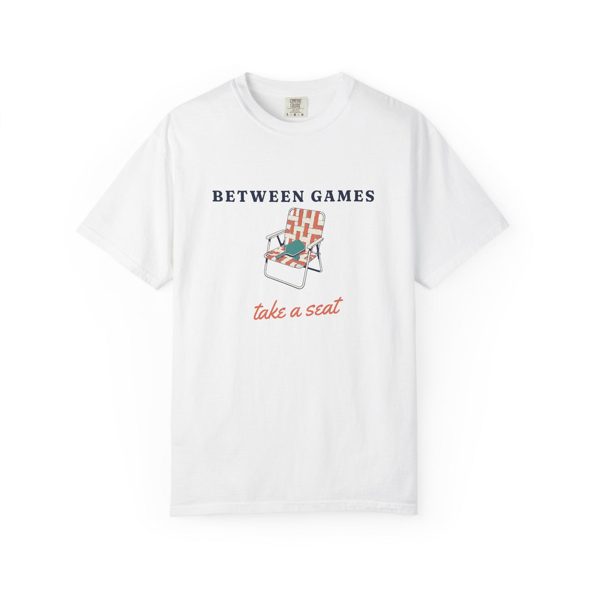 Between Games Tee in White, front view
