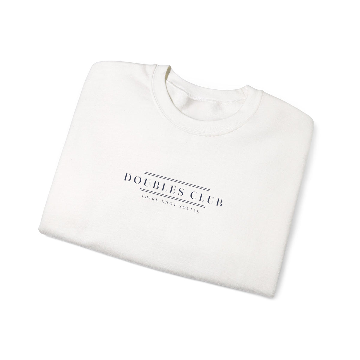 Doubles Club Crewneck in White, folded