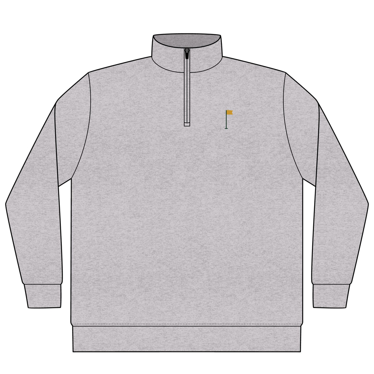 Flagstick Quarter-Zip in Grey Heather, front view