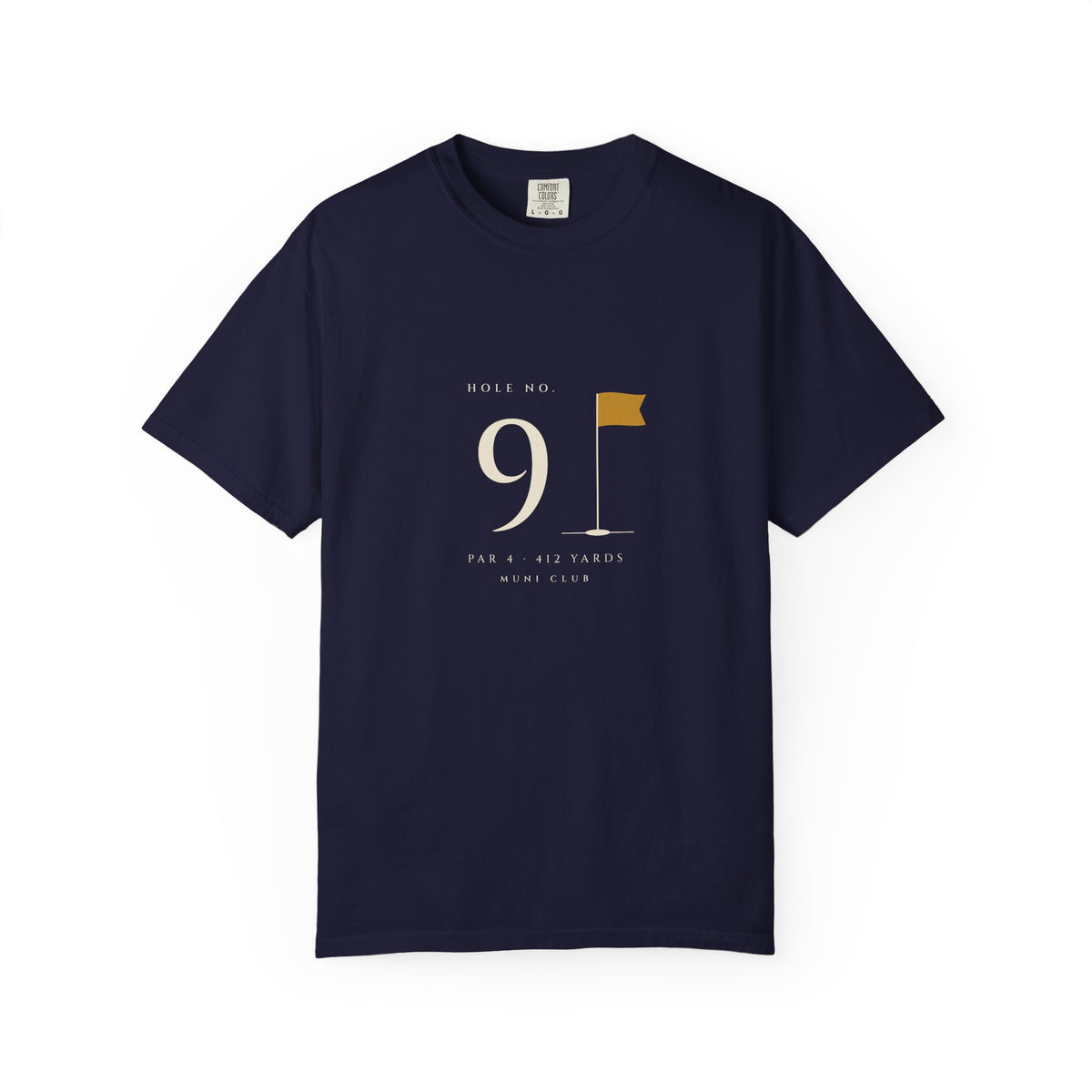 No. 9 Tee in True Navy, front view