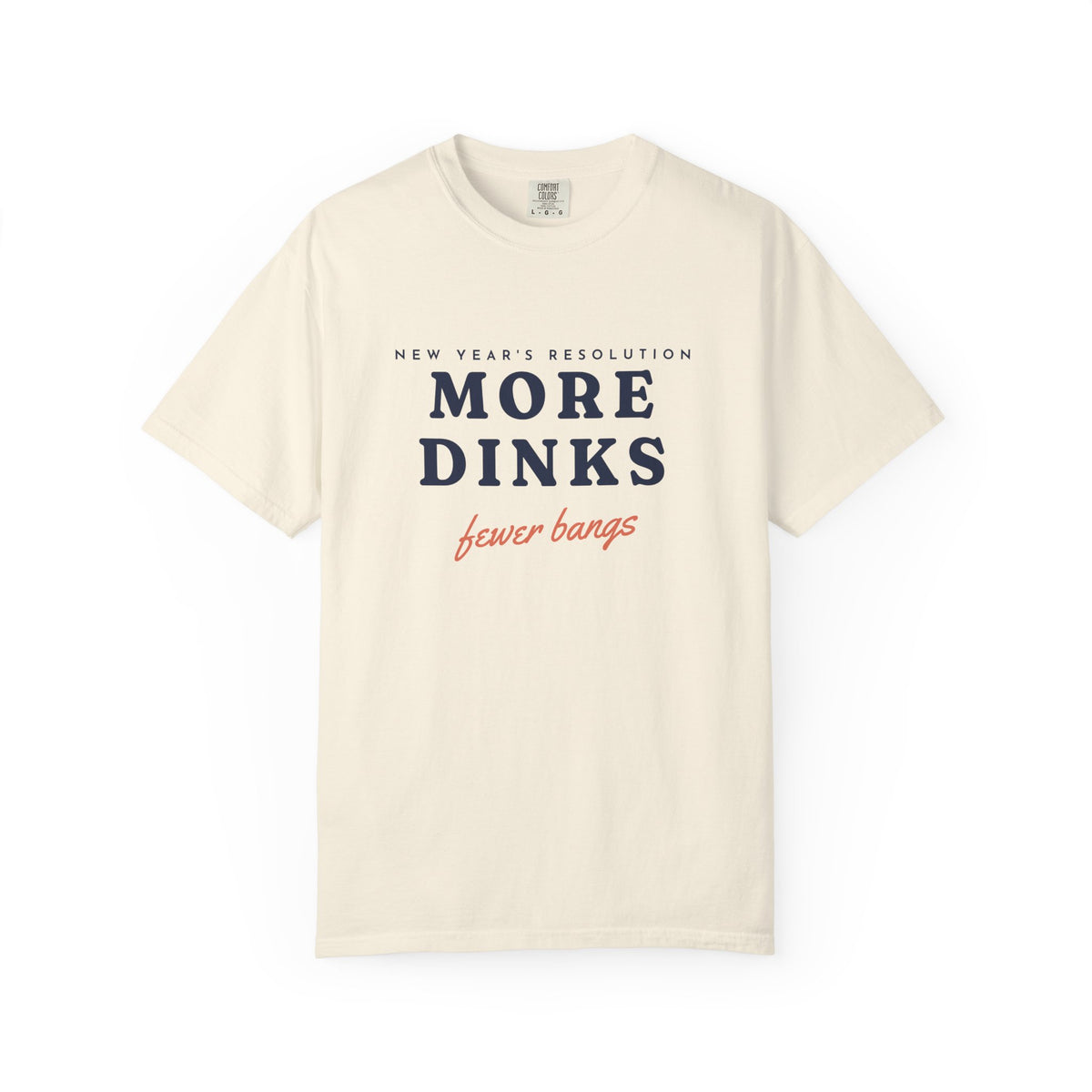 More Dinks Tee in Ivory, front view