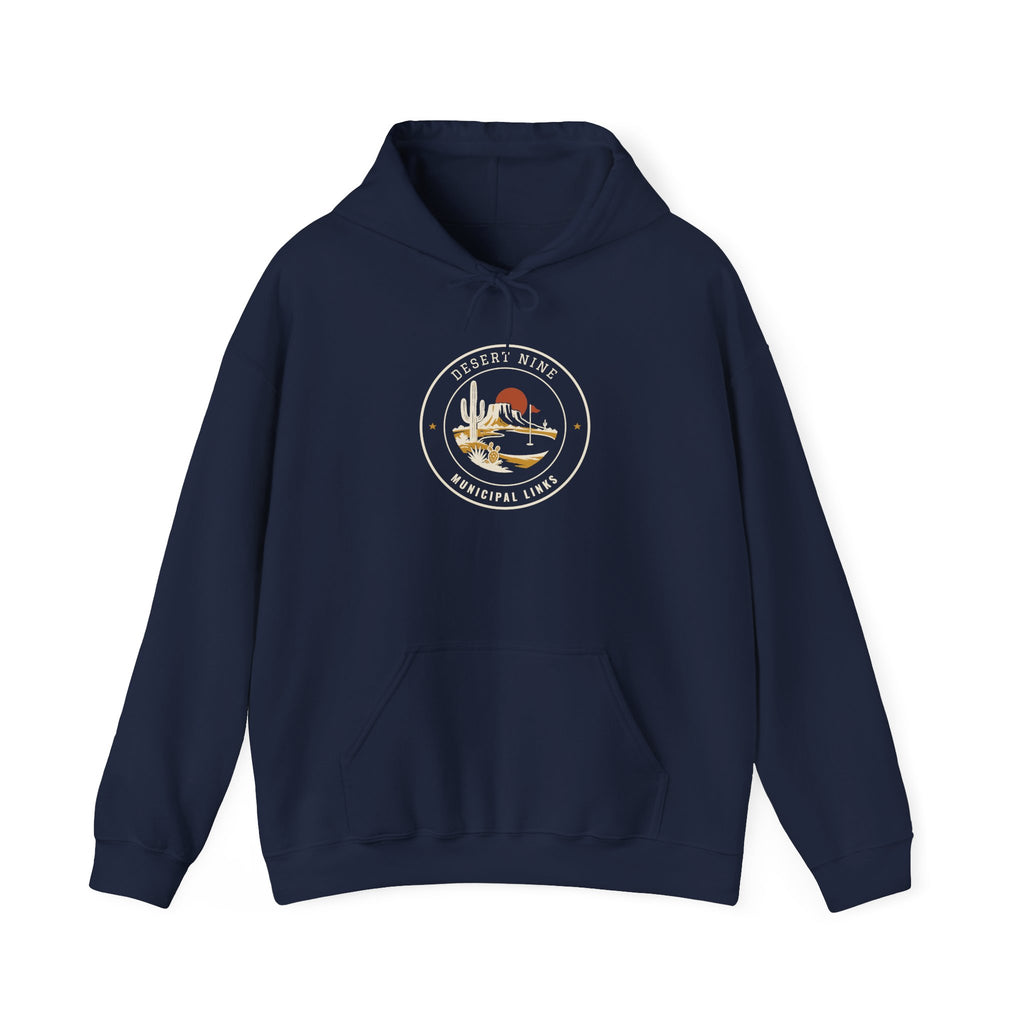Desert Nine Hoodie in Navy, front view