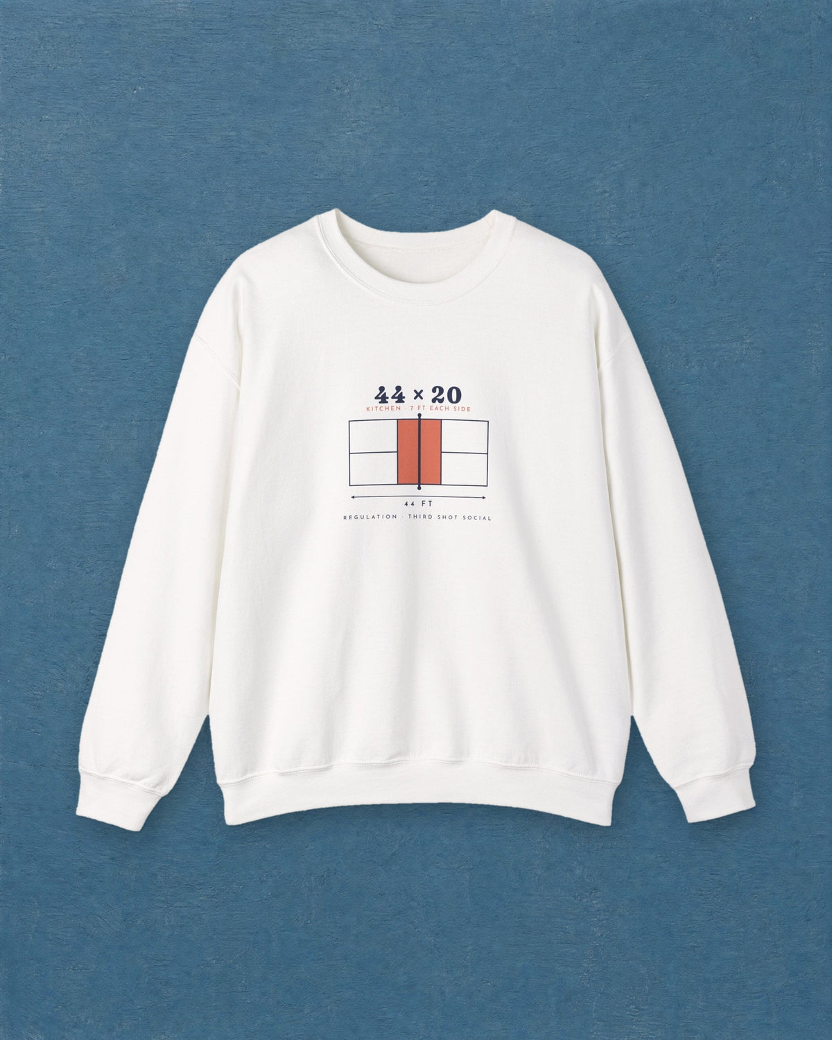44 × 20 Crewneck in White, styled