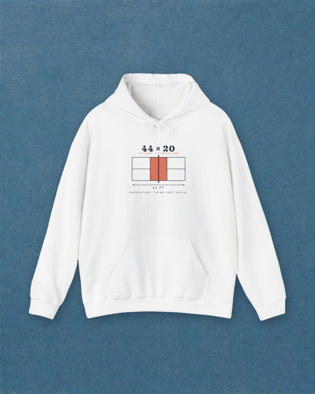 44 × 20 Hoodie in White, styled
