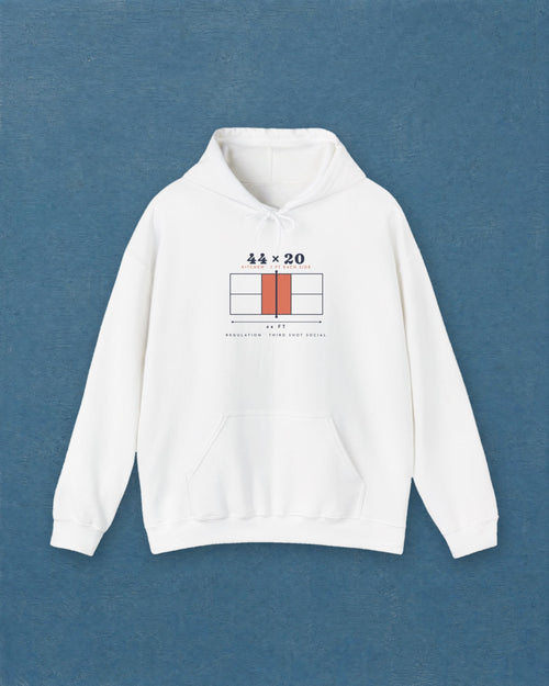 44 × 20 Hoodie in White, styled