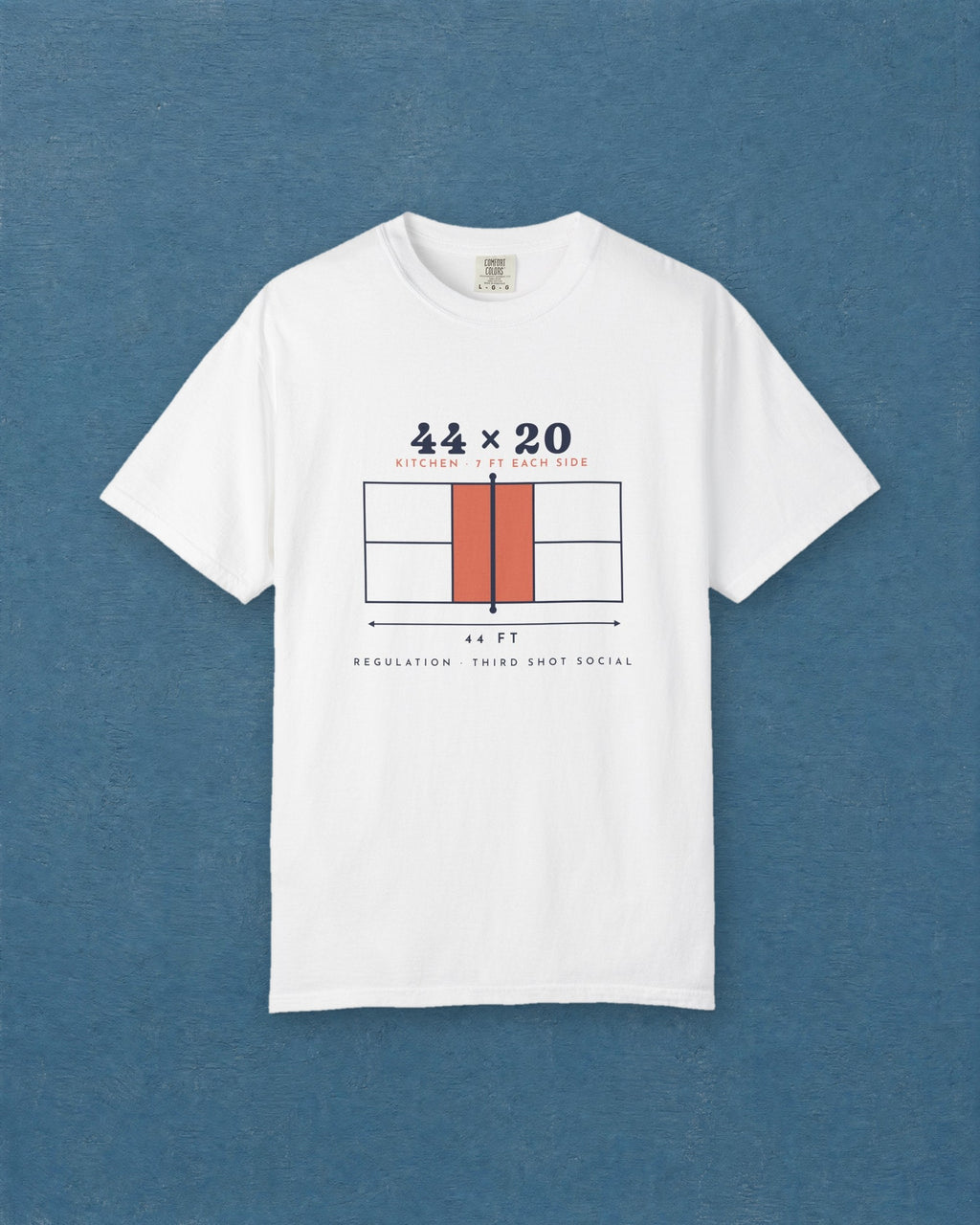 44 × 20 Tee in White, styled