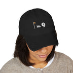 No. 9 Dad Hat in Black, on model