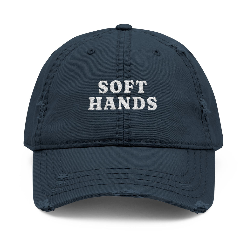Soft Hands Dad Hat in Dark Navy, front view