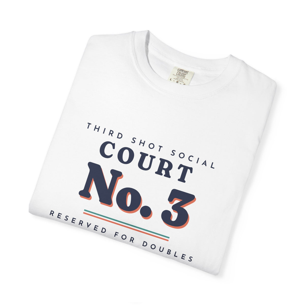 Court No. 3 Tee in White, folded