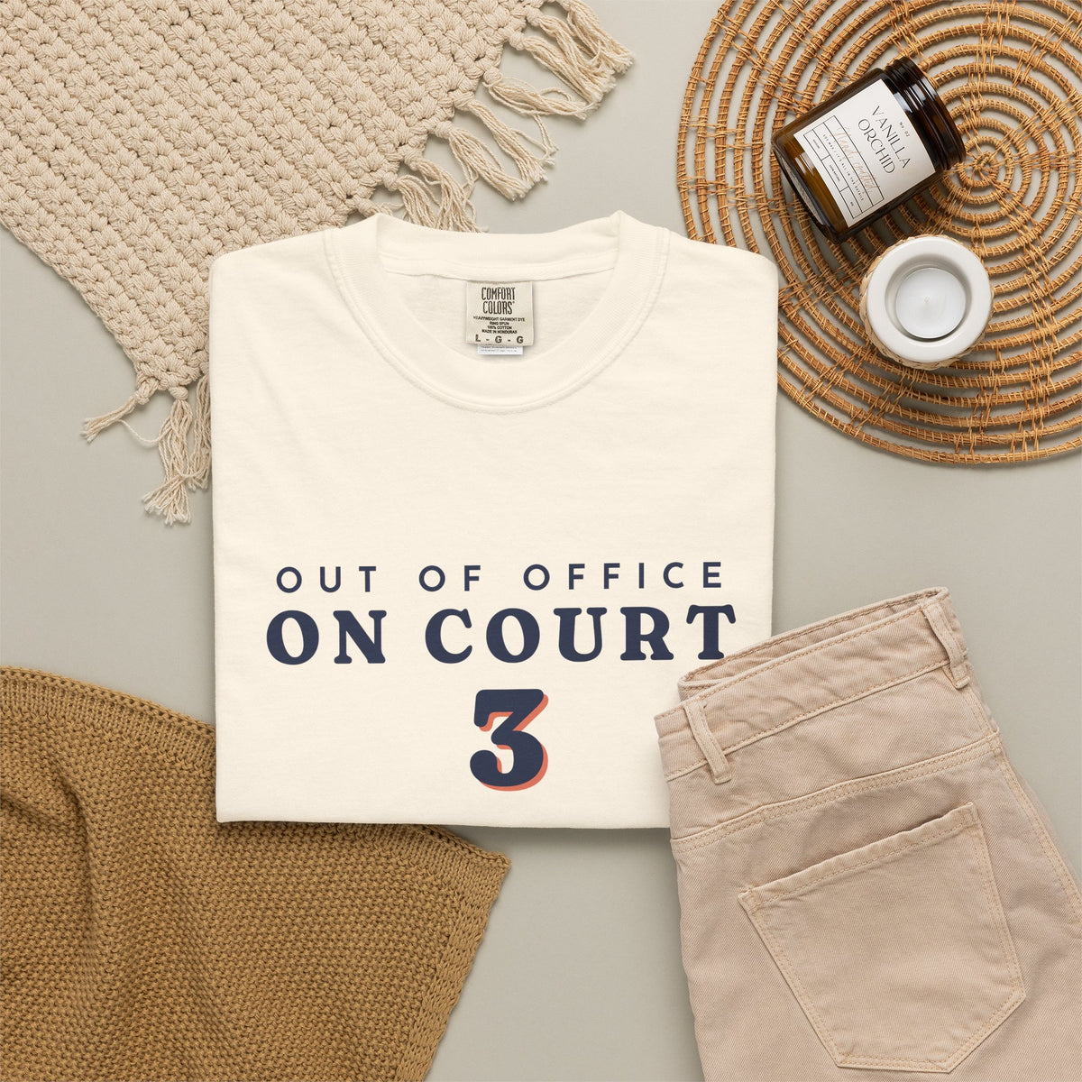 Out of Office Tee in Ivory, flat lay
