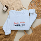 Sweater Weather Doubles Crewneck in Light Blue, flat lay