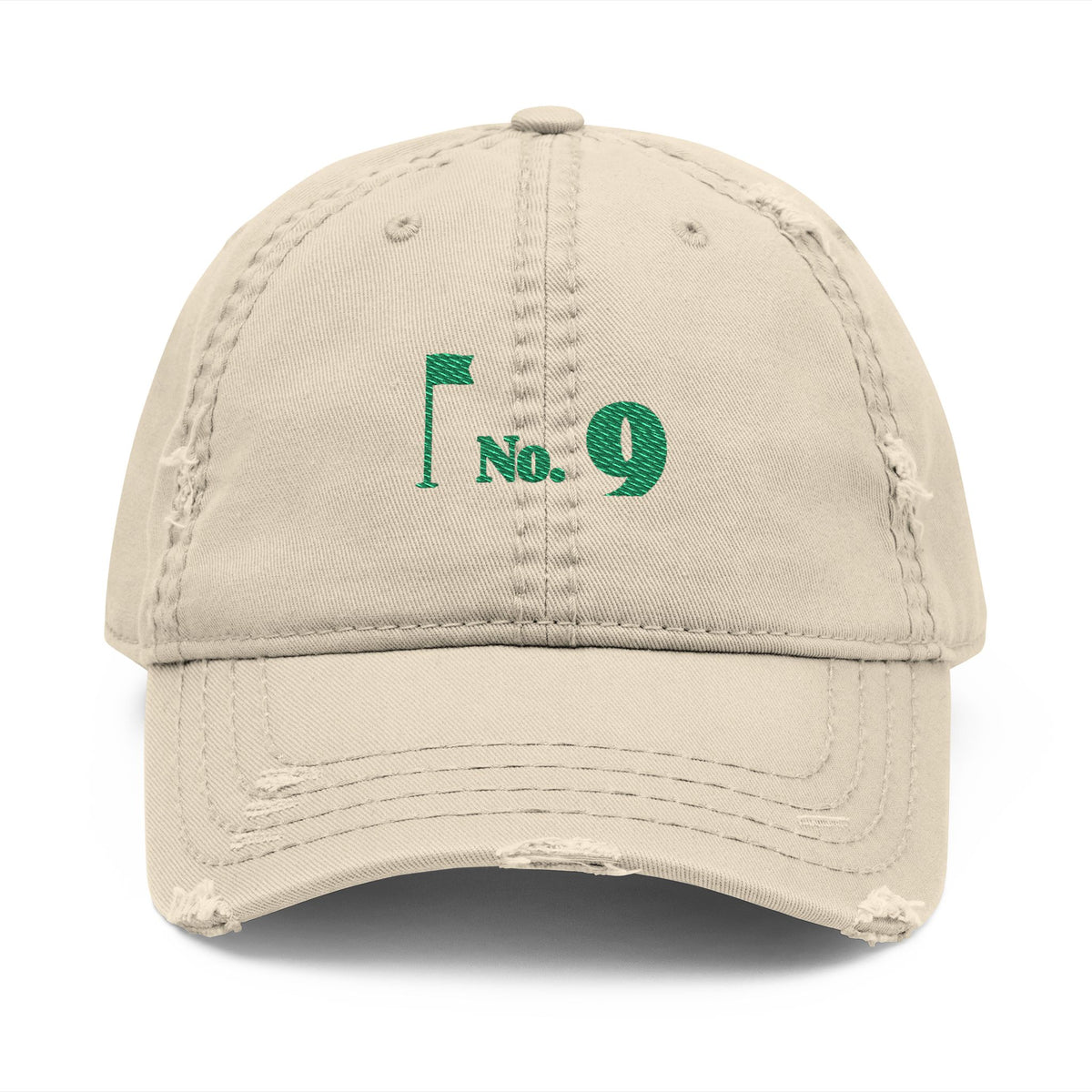 No. 9 Dad Hat in Khaki, front view