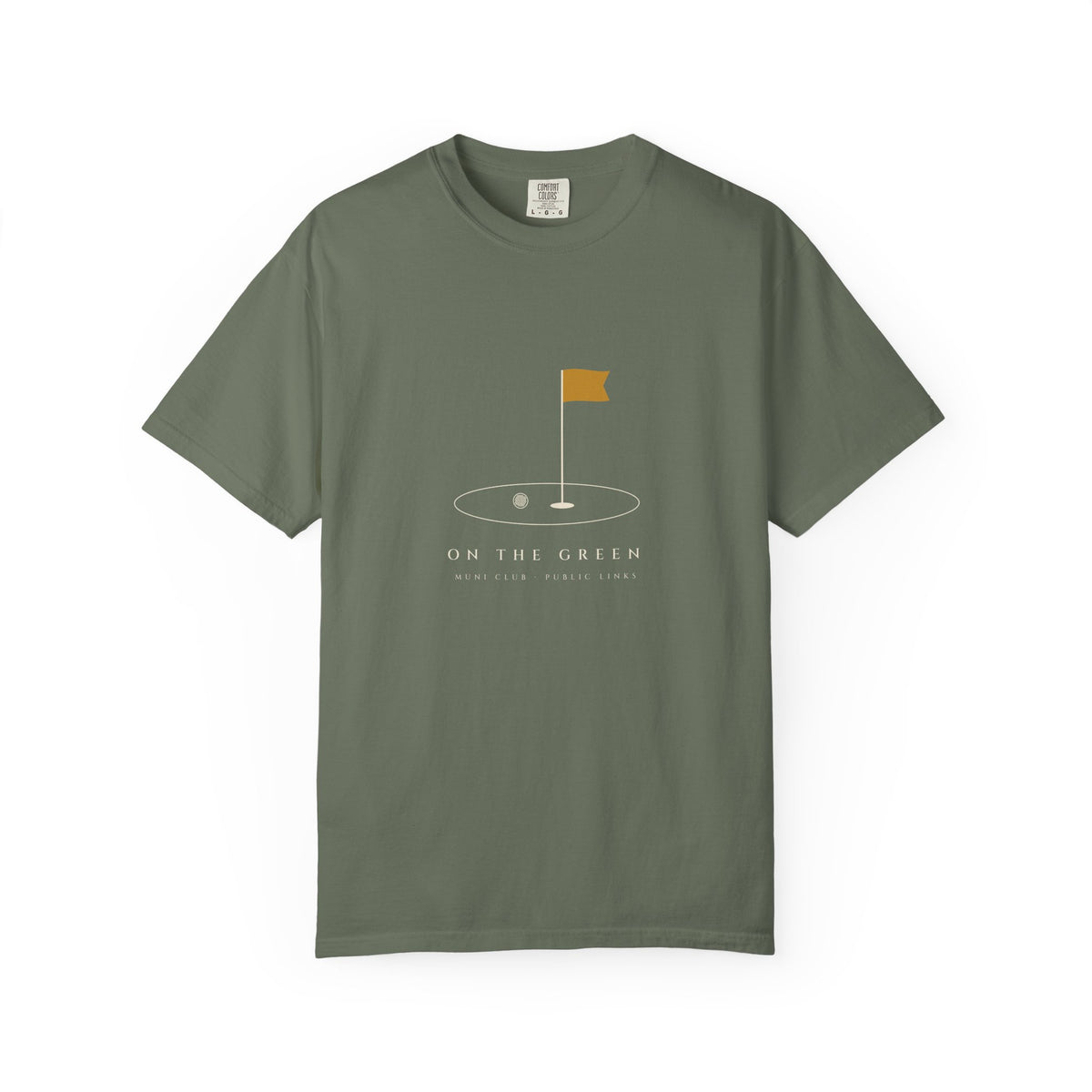 On the Green Tee in Moss, front view