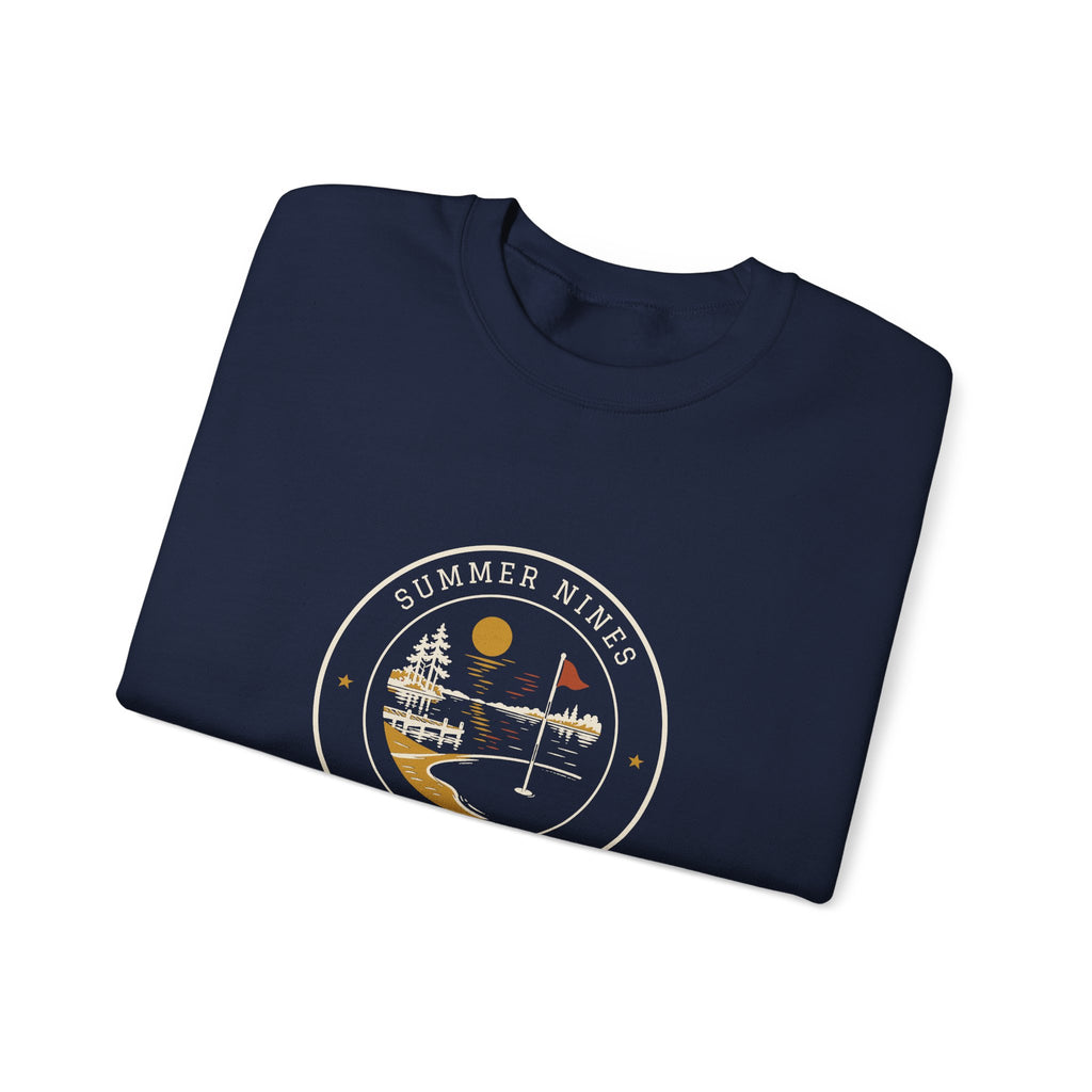Summer Nines Crewneck in Navy, folded