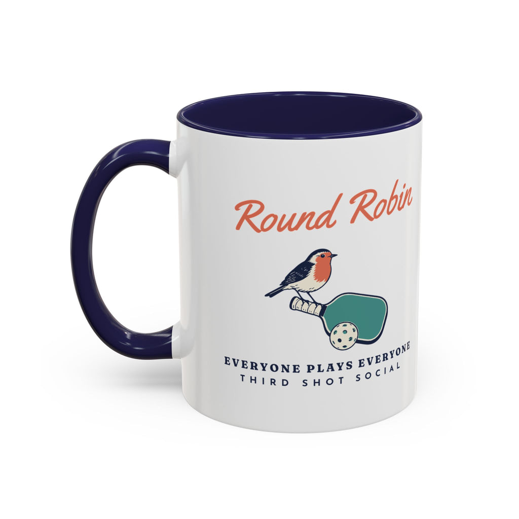 Round Robin Mug in Navy, design, handle left