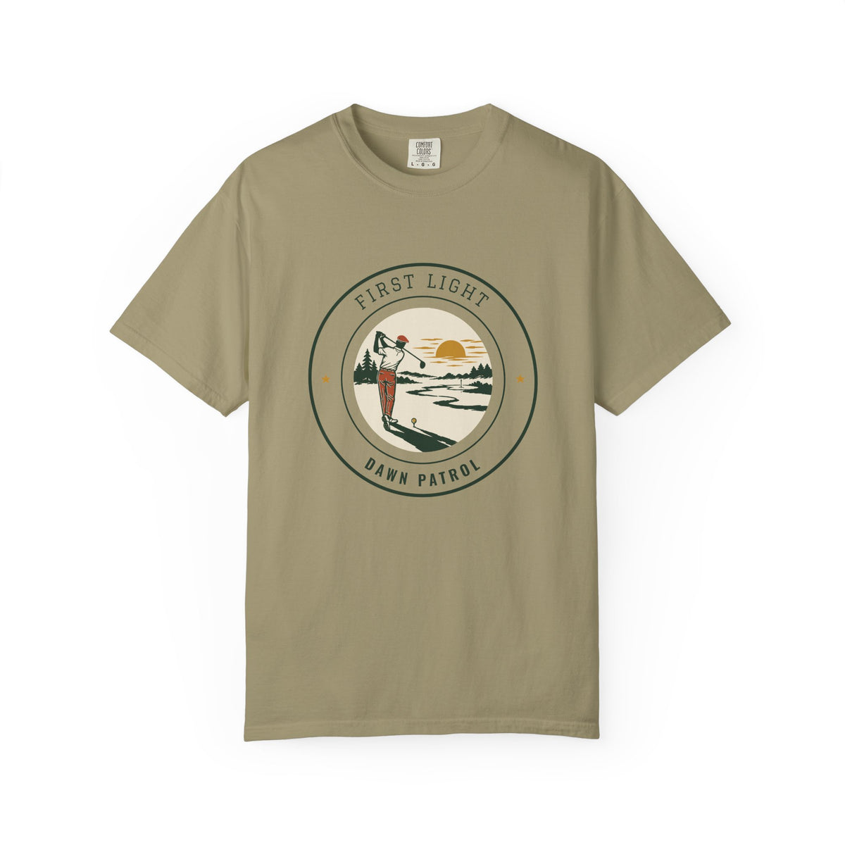 First Light Tee in Khaki, front view