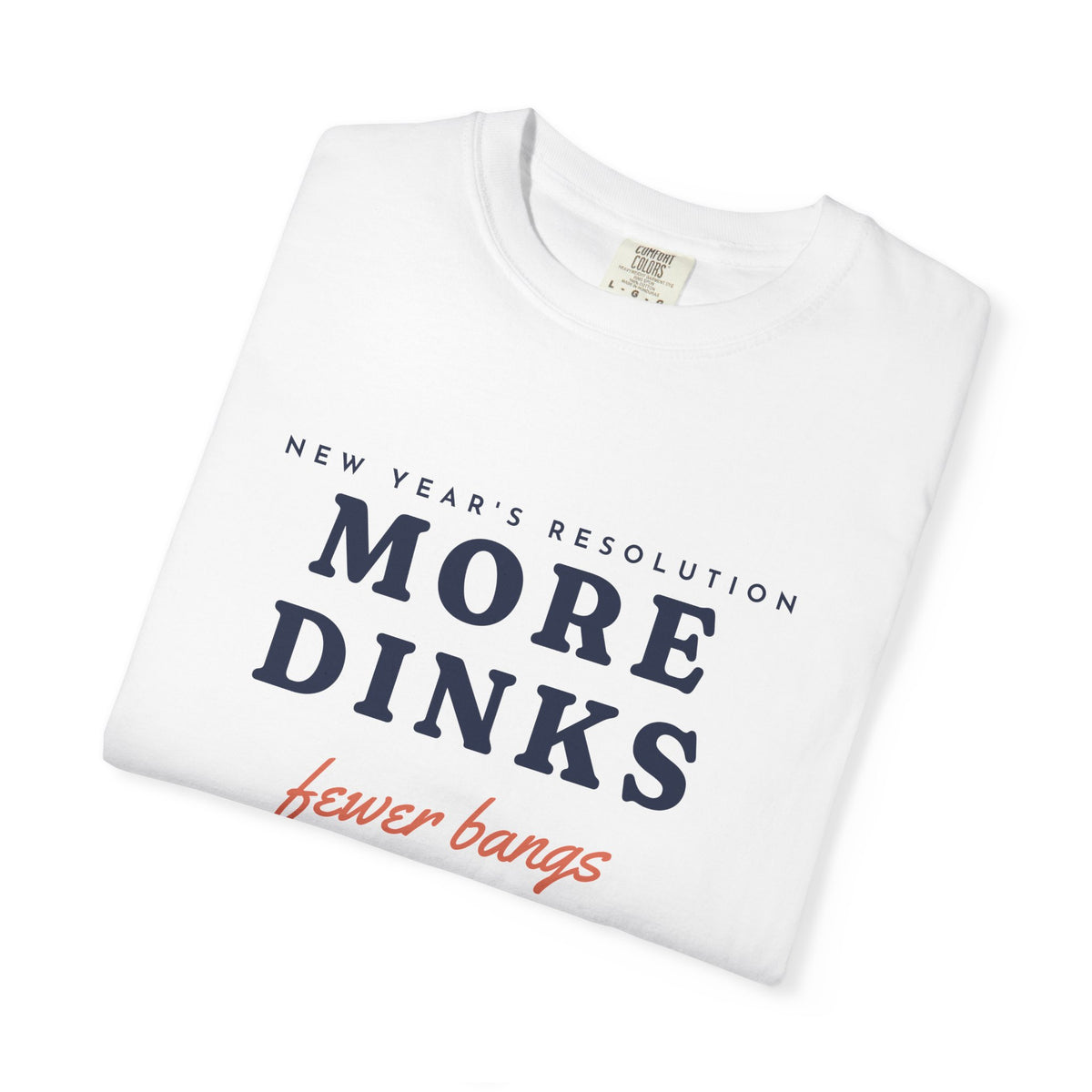 More Dinks Tee in White, folded