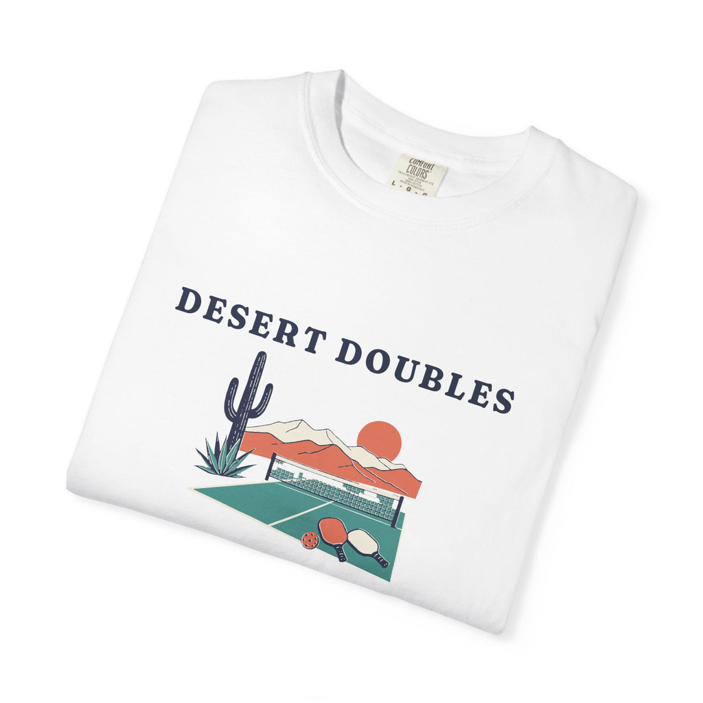 Desert Doubles Tee in White, folded