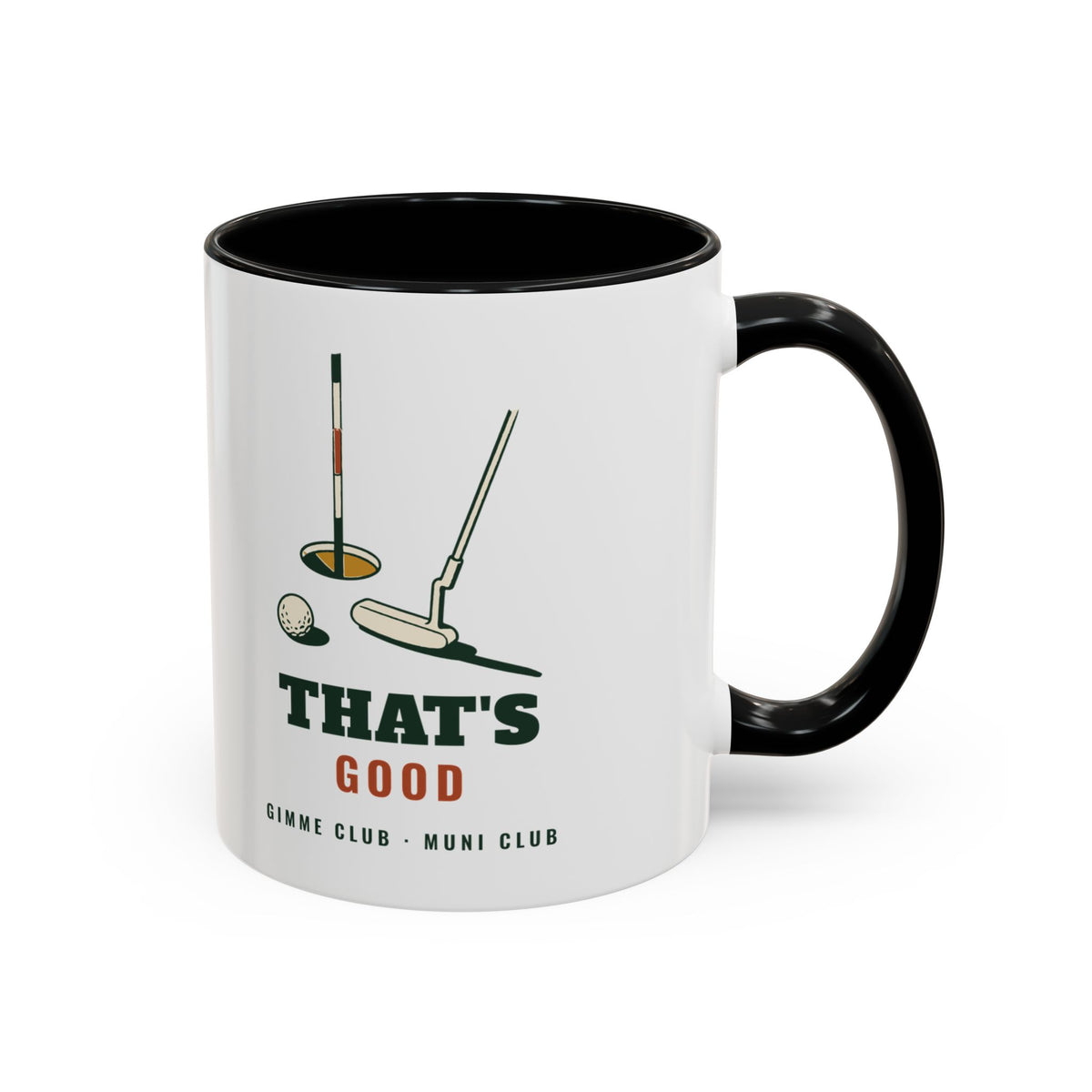 That's Good Mug in Black, design, handle right