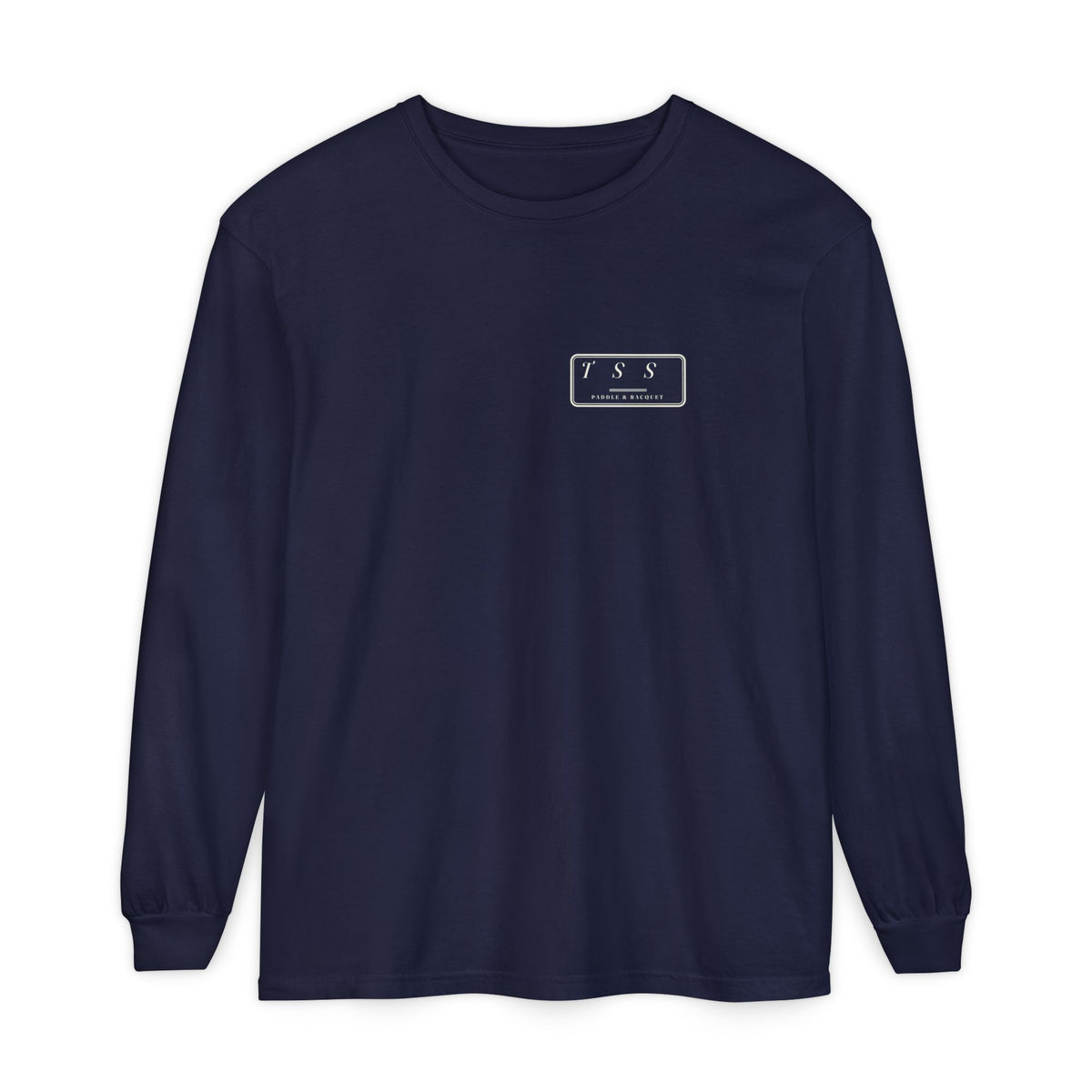 Monogram Shield Long Sleeve Tee in True Navy, front view