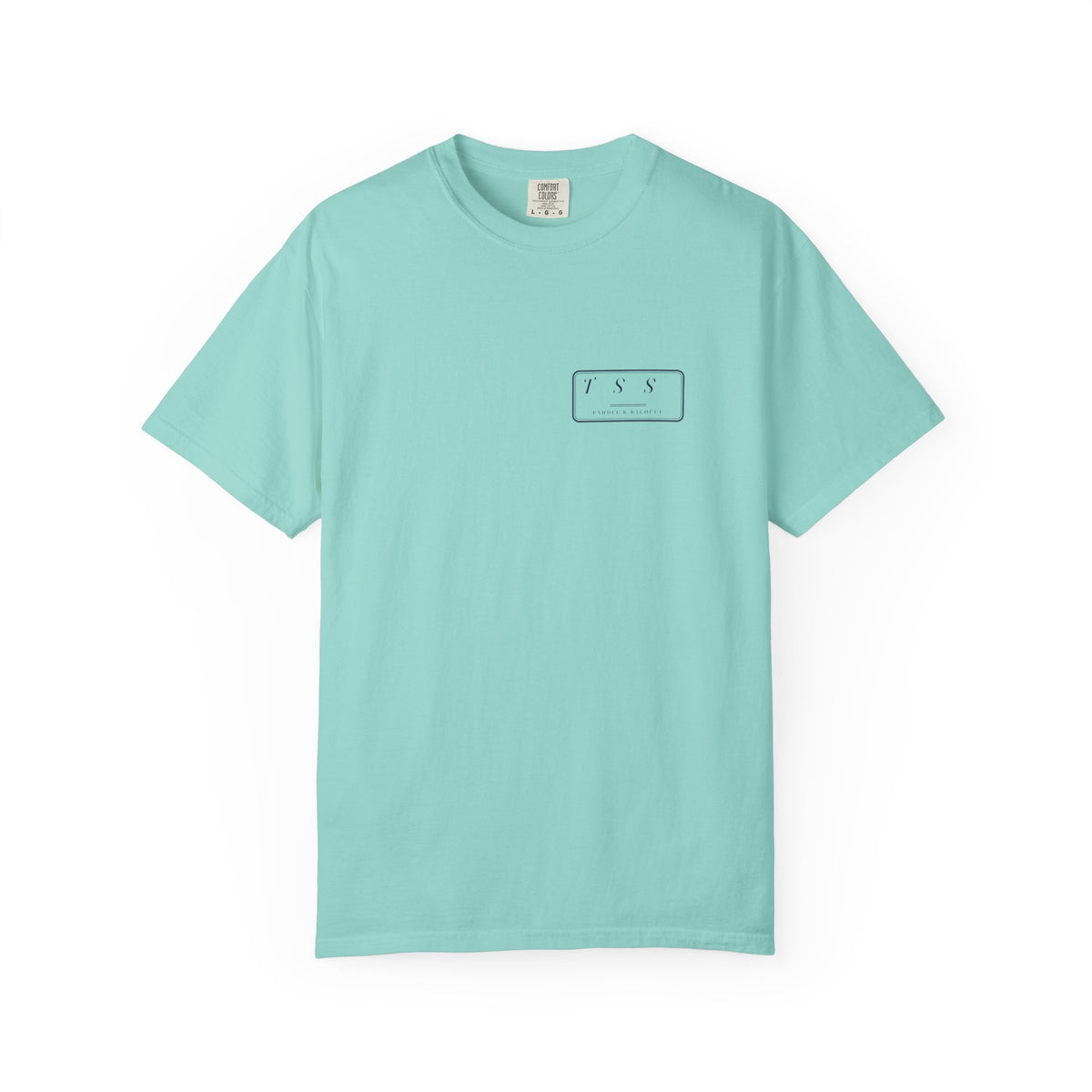 Monogram Shield Tee in Chalky Mint, front view