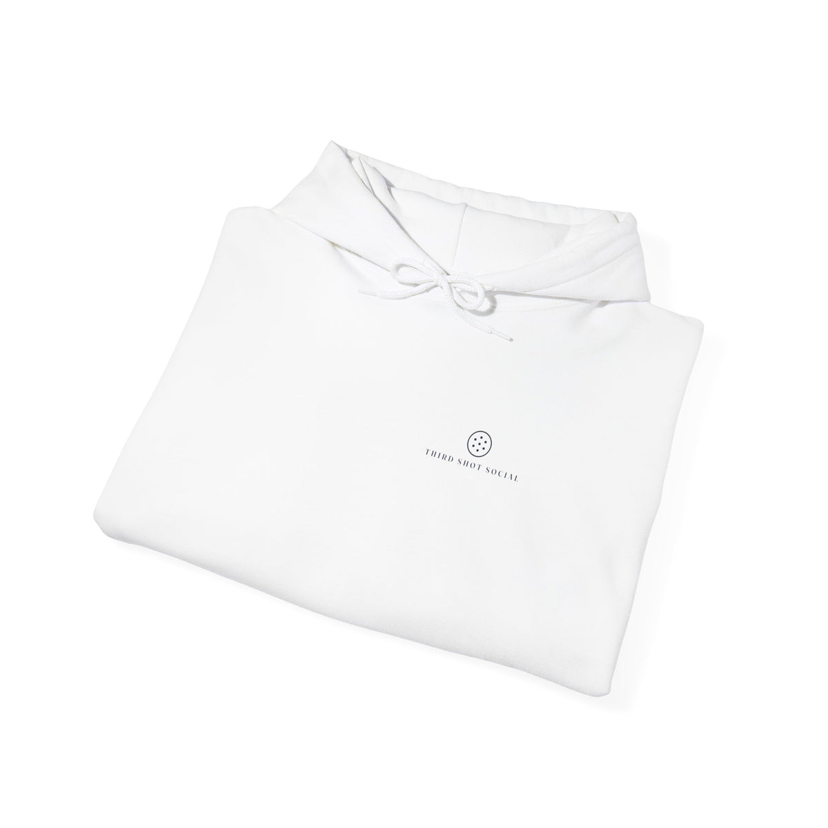 Ball Mark Hoodie in White, folded