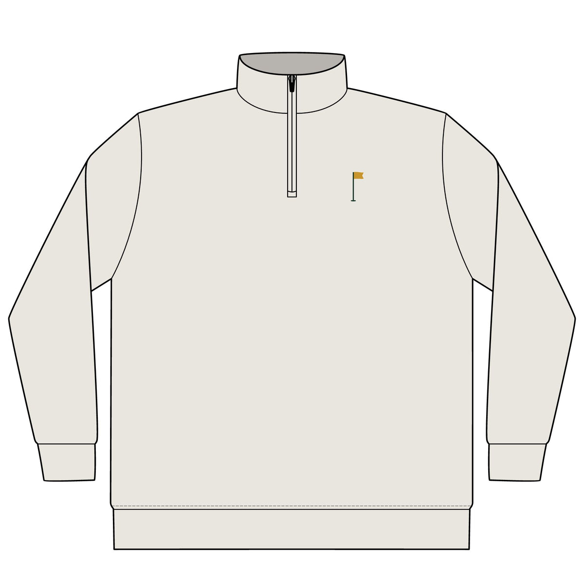 Flagstick Quarter-Zip in Bone, front view
