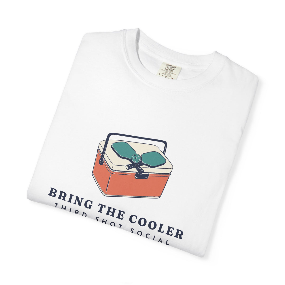 Bring the Cooler Tee in White, folded